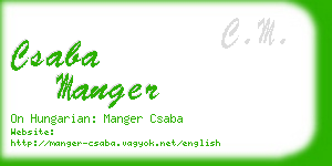 csaba manger business card